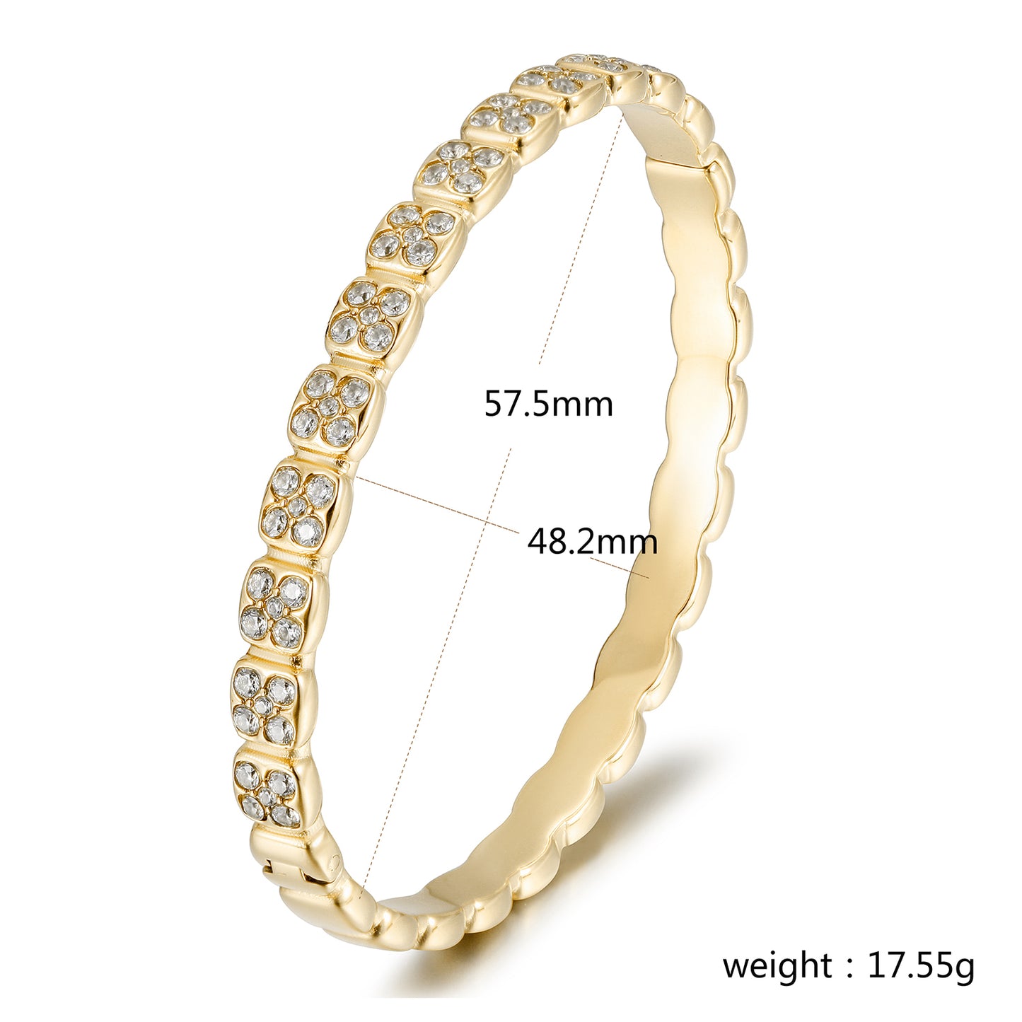 Round Flower Full Diamond Bracelet-NSB1851ST