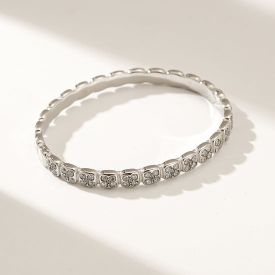 Round Flower Full Diamond Bracelet-NSB1851ST