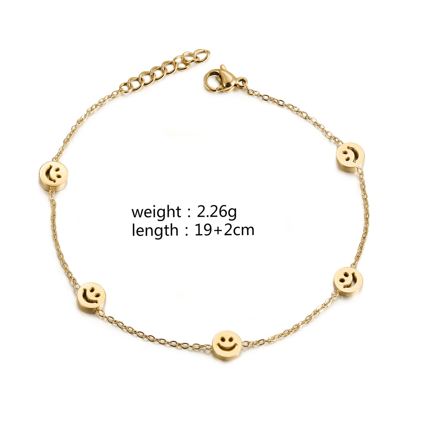 Chain smiley face bracelet-NSB1896STGC