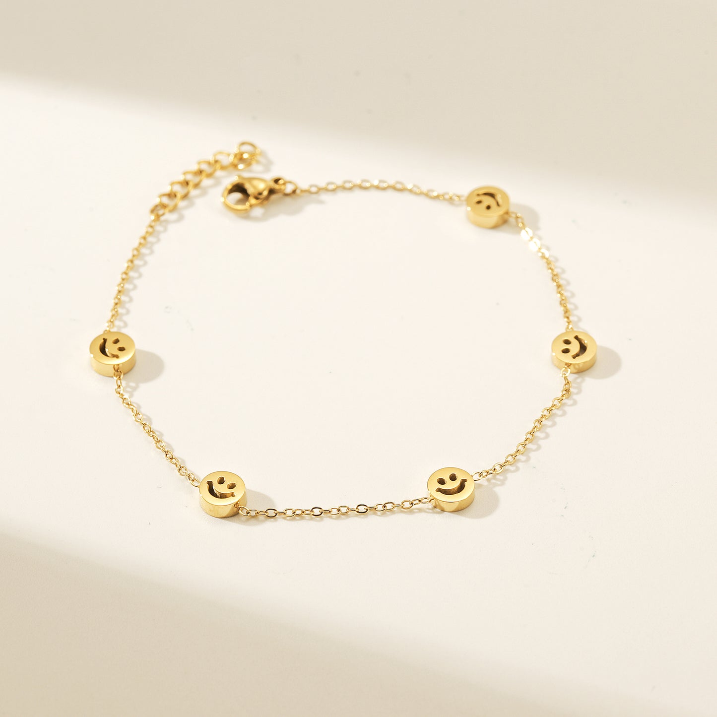 Chain smiley face bracelet-NSB1896STGC