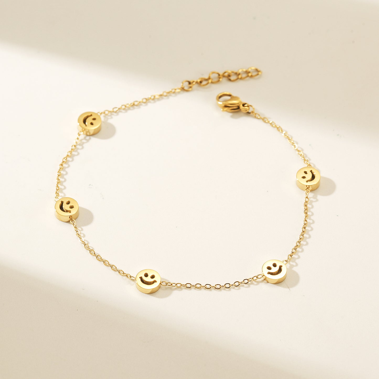 Chain smiley face bracelet-NSB1896STGC