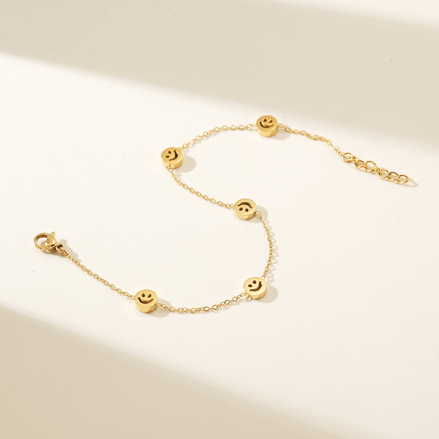 Chain smiley face bracelet-NSB1896STGC