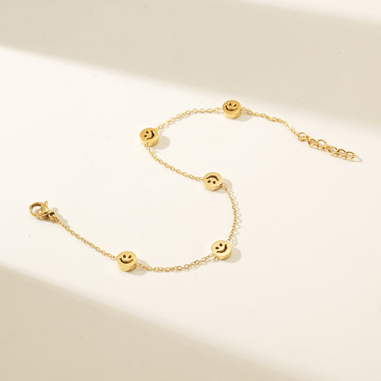 Chain smiley face bracelet-NSB1896STGC