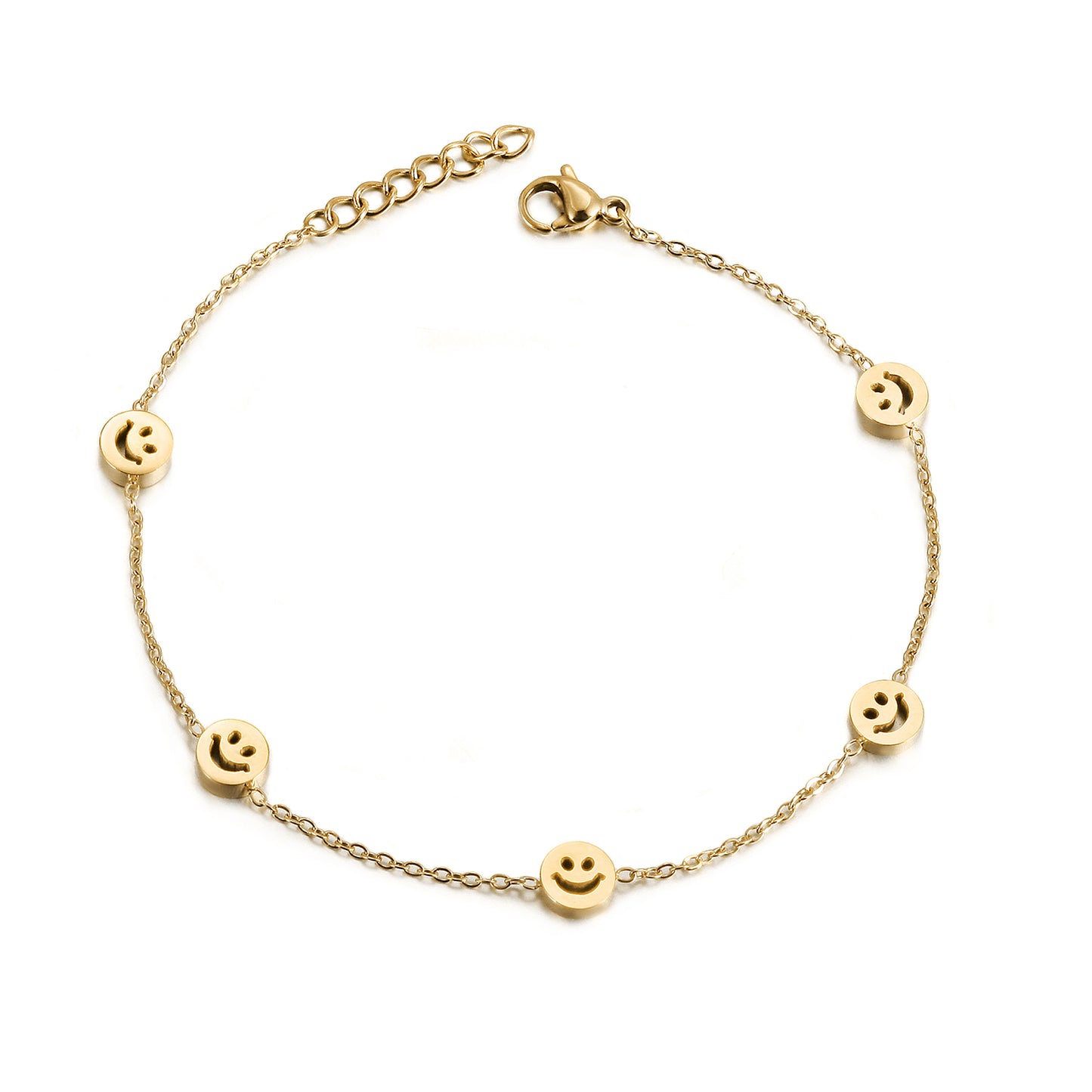 Chain smiley face bracelet-NSB1896STGC