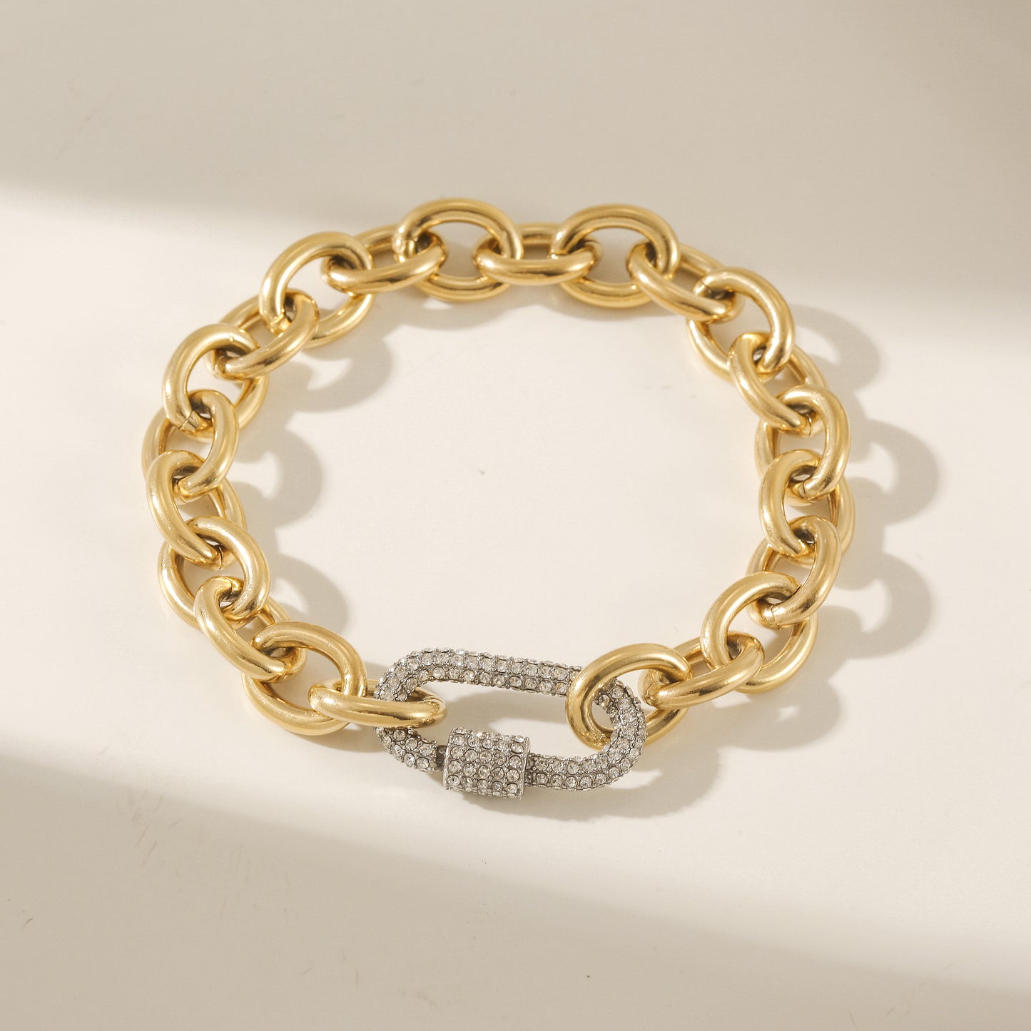 Golden Chain Bracelet-NSB1909STGCWG-8