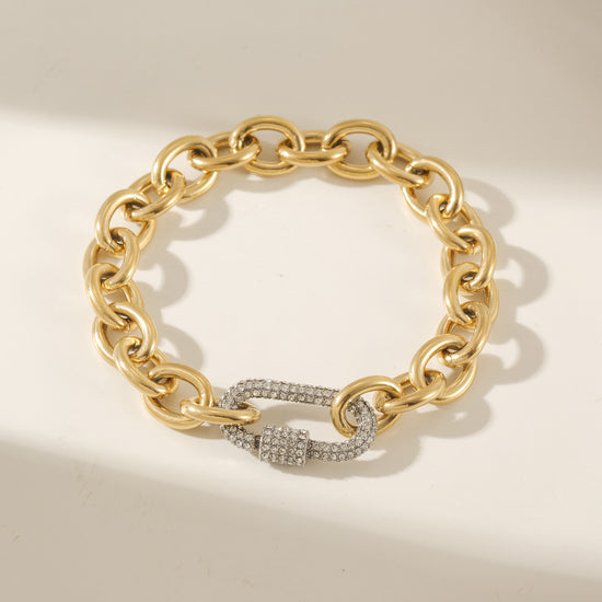 Golden Chain Bracelet-NSB1909STGCWG-8