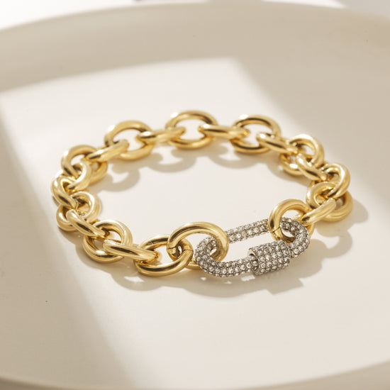 Golden Chain Bracelet-NSB1909STGCWG-8