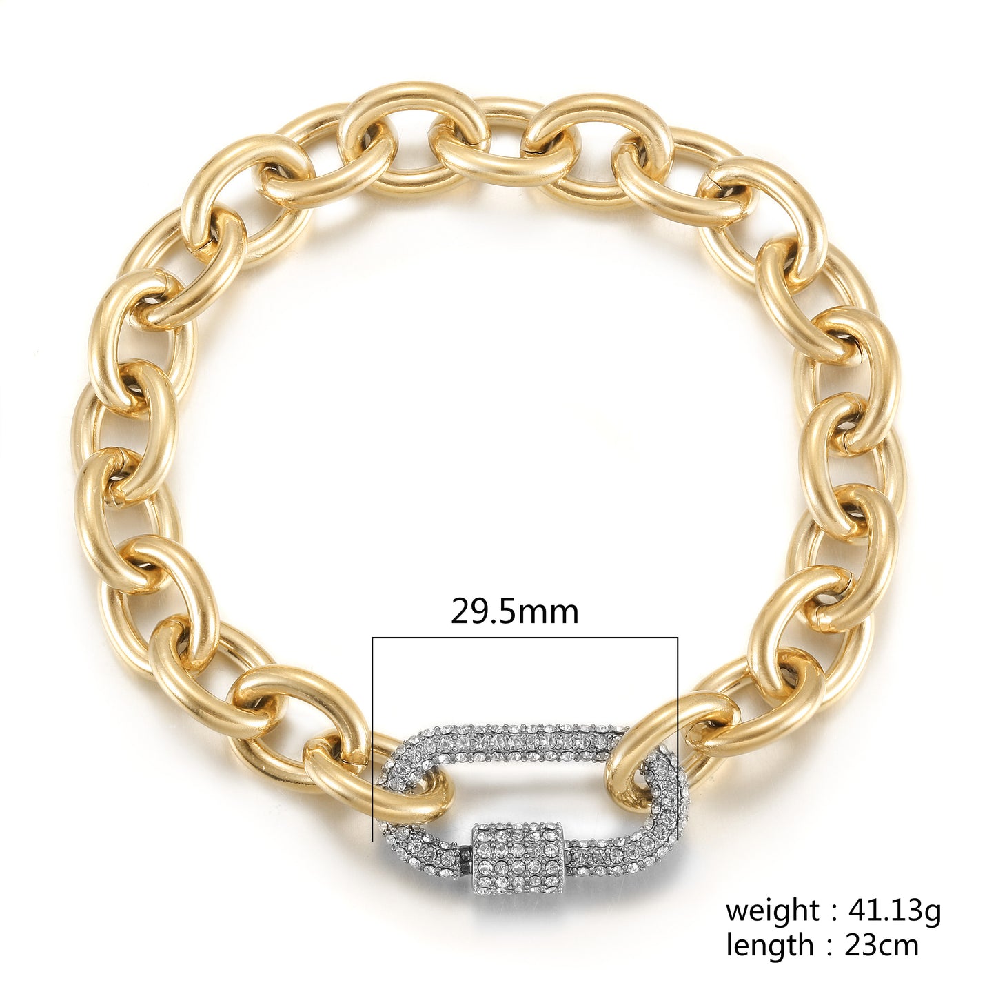 Golden Chain Bracelet-NSB1909STGCWG-8