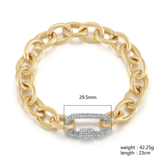 Golden Chain Bracelet-NSB1910STGCWG-8