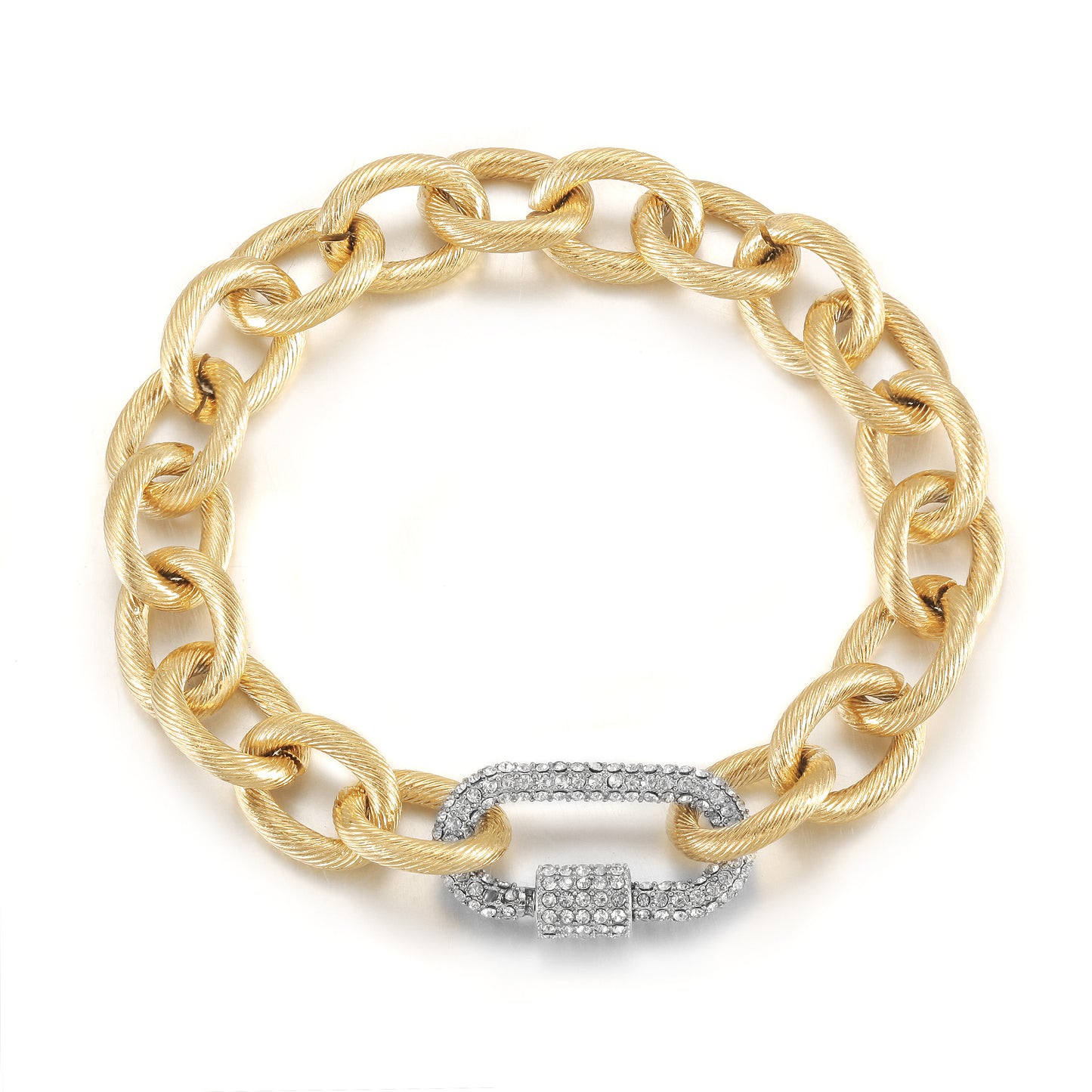 Golden Chain Bracelet-NSB1910STGCWG-8