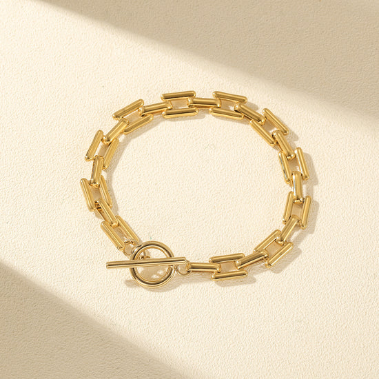 Women's Gold Titanium Lock Pendant Chain Bracelet – Eye Candy Los Angeles