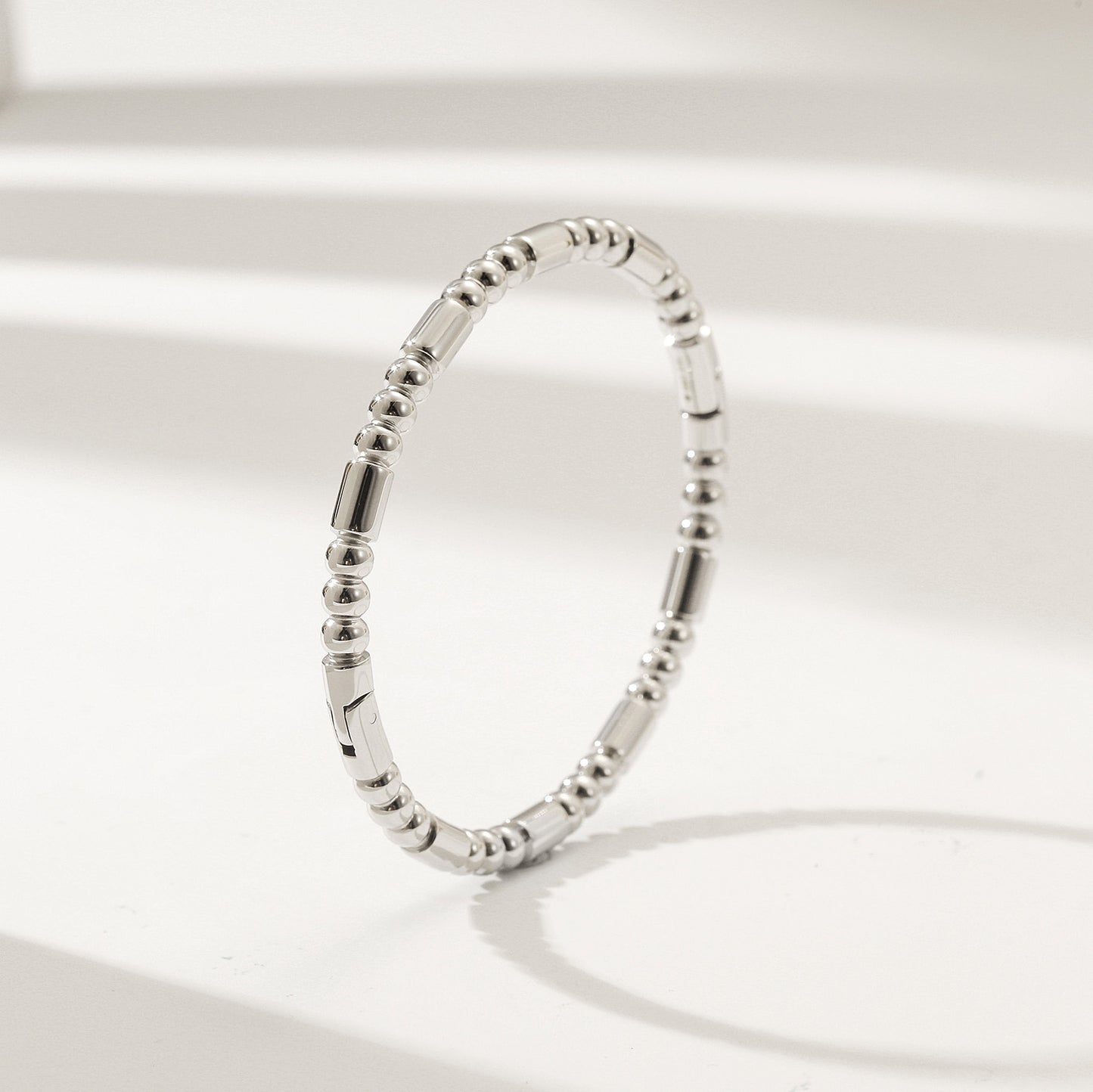 Silver stainless steel bracelet-NSB1915STWG