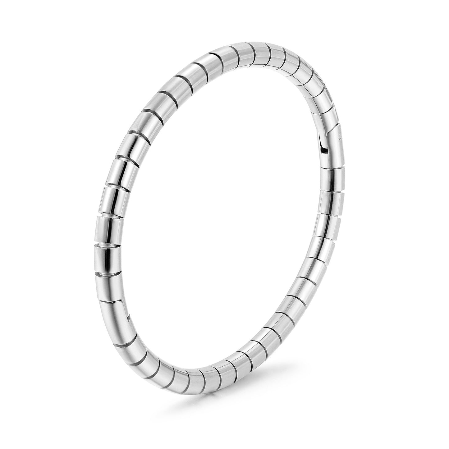 Silver stainless steel smooth surface bracelet-NSB1916STWG