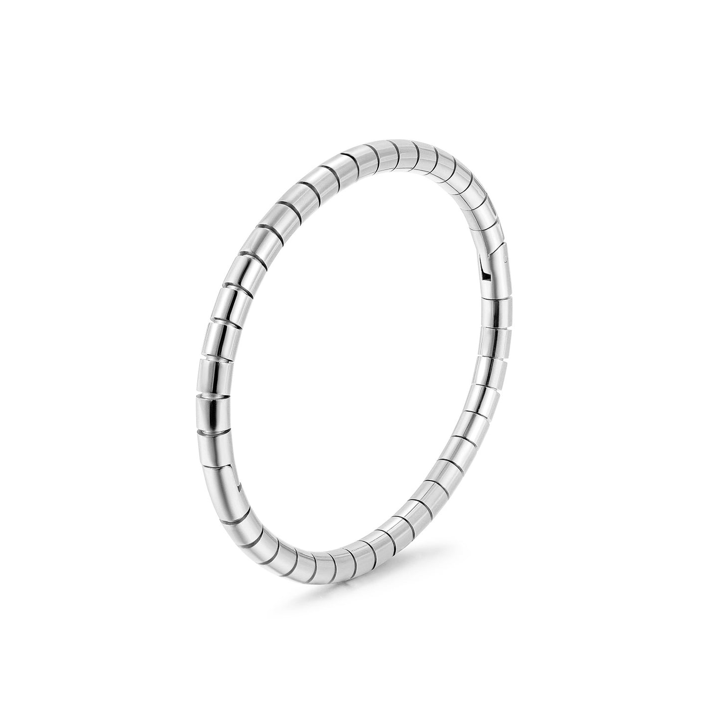 Silver stainless steel smooth surface bracelet-NSB1916STWG