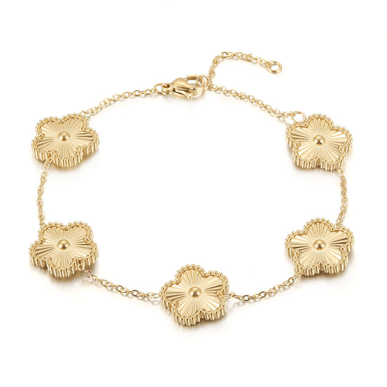 Chain Five Flower Bracelet-NSB1920STGC