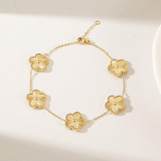 Chain Five Flower Bracelet-NSB1920STGC