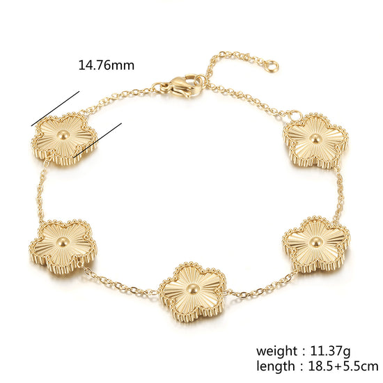 Chain Five Flower Bracelet-NSB1920STGC