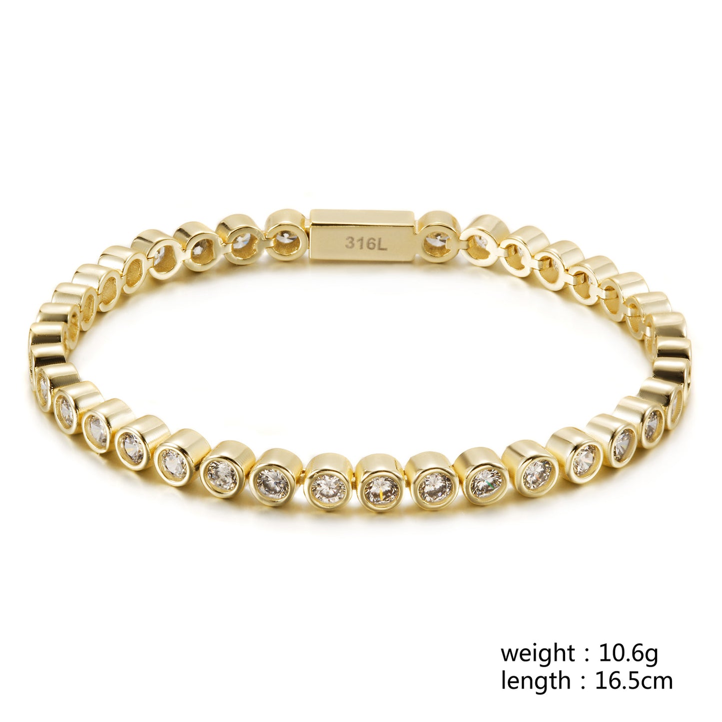 Circle full diamond bracelet-NSB1925STGC-6.5