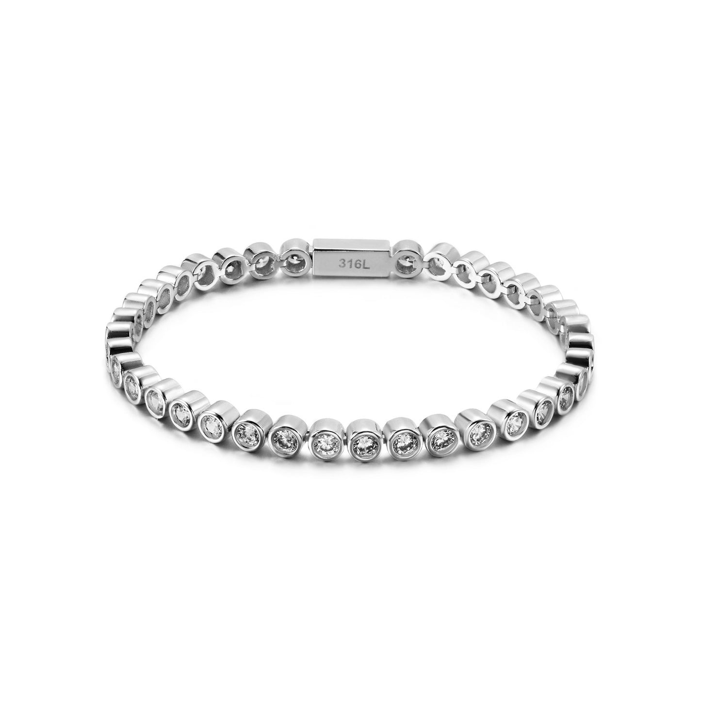 Circle full diamond bracelet-NSB1925STWG-6.5