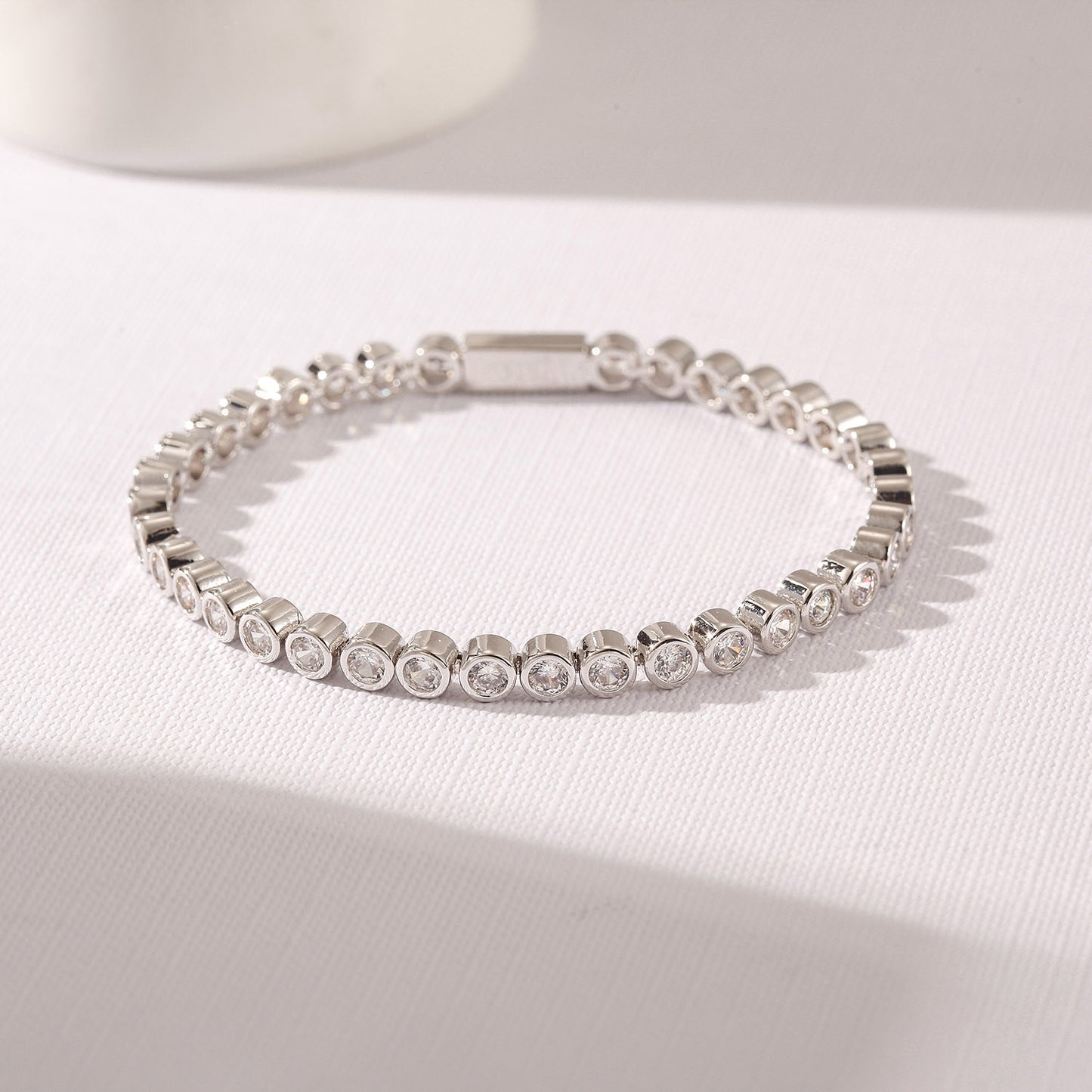 Circle full diamond bracelet-NSB1925STWG-6.5