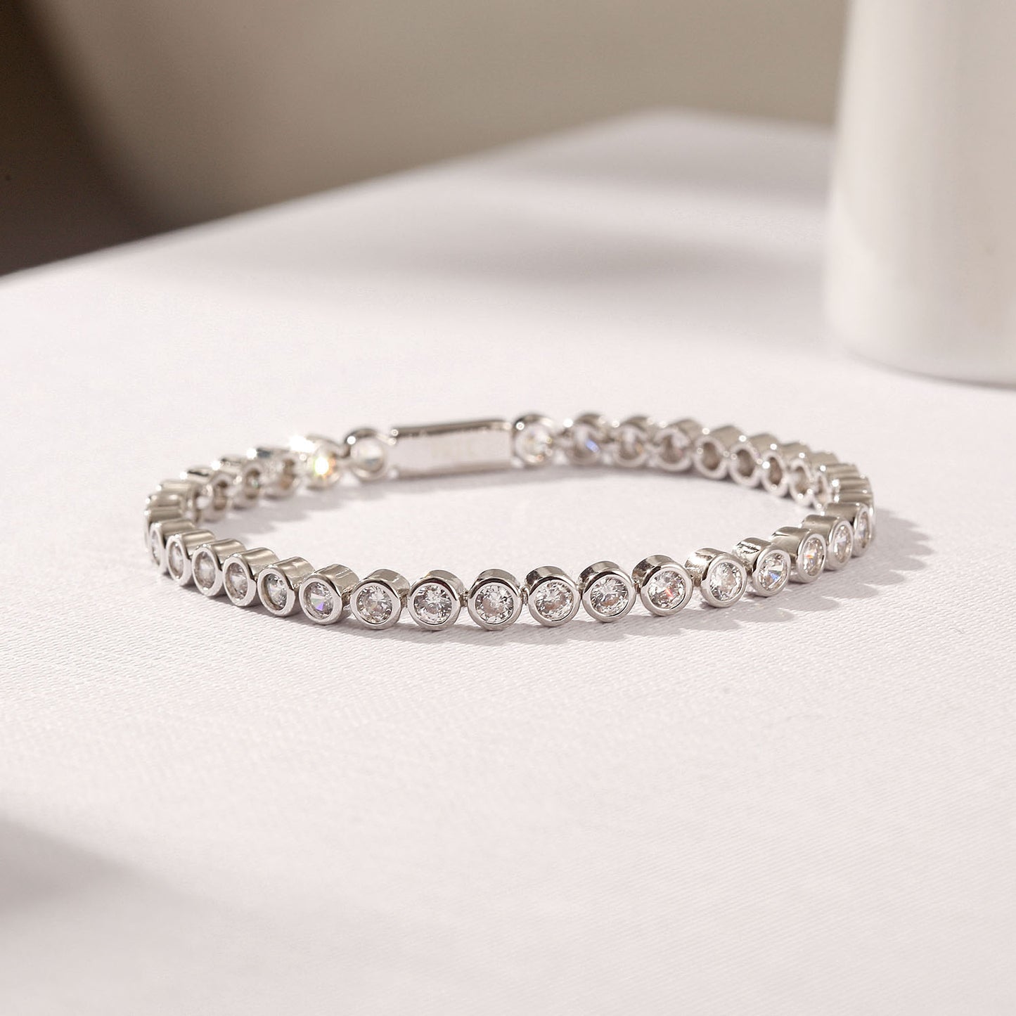 Circle full diamond bracelet-NSB1925STWG-6.5