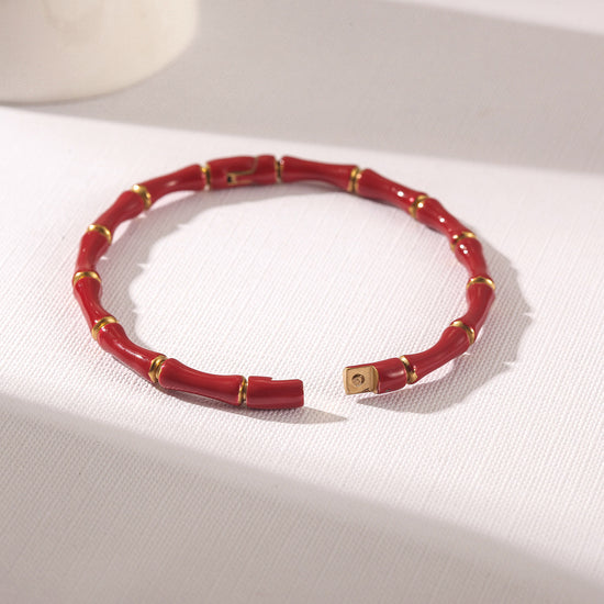 Red Intercolor Bracelet-NSB1934STGCRD