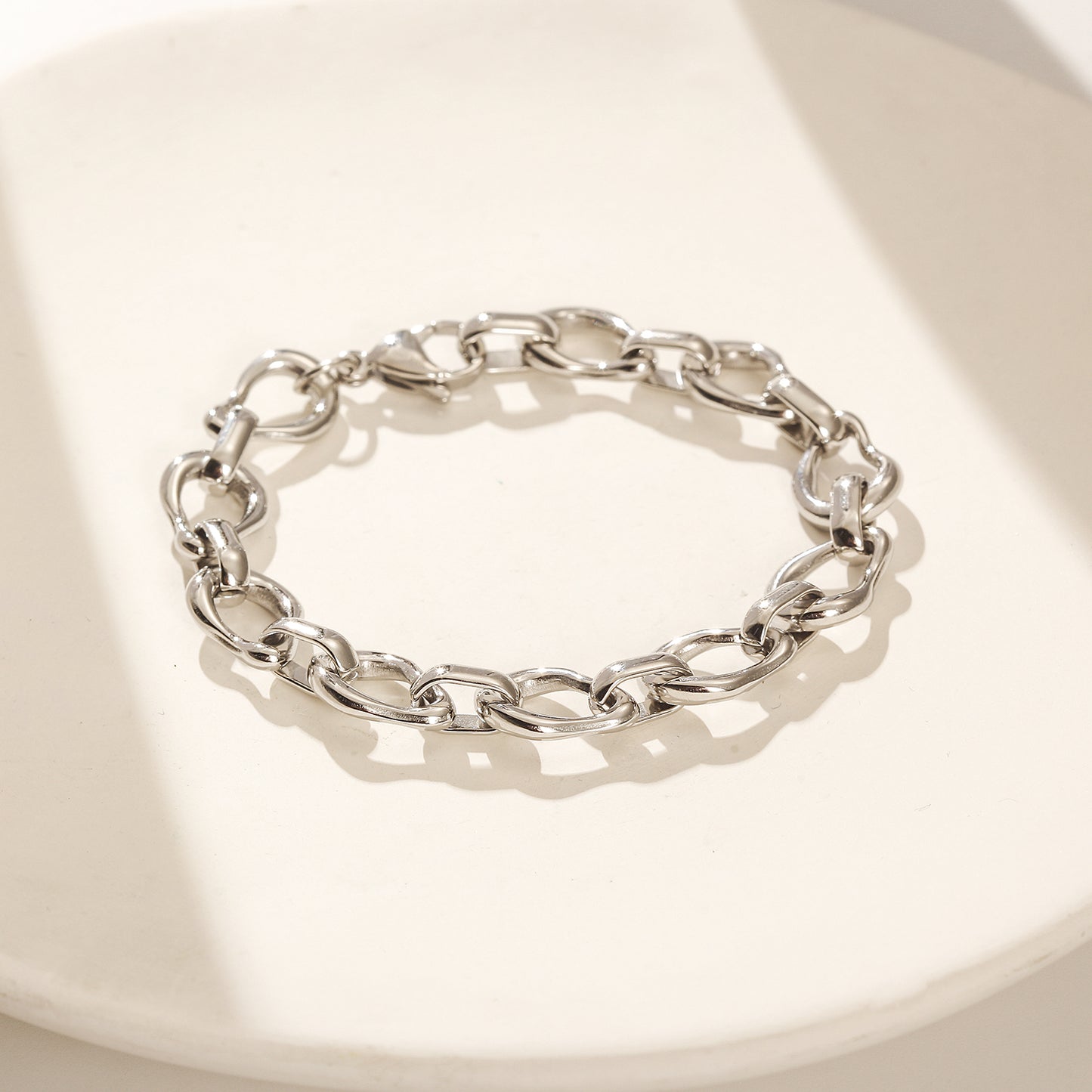 Circle buckle bracelet-NSB1937STWG-8