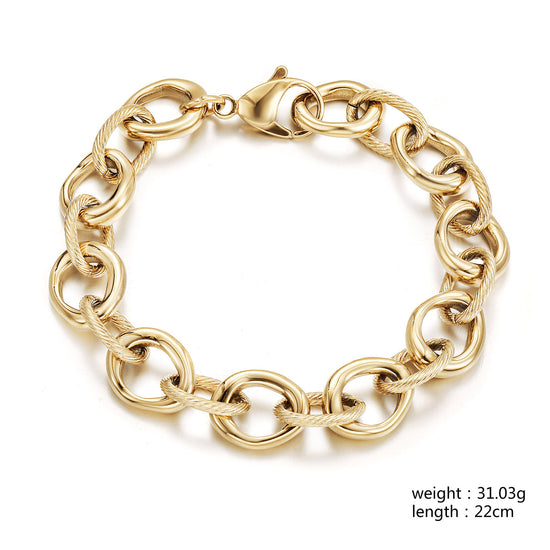 Golden circular bracelet-NSB1941STGC-8