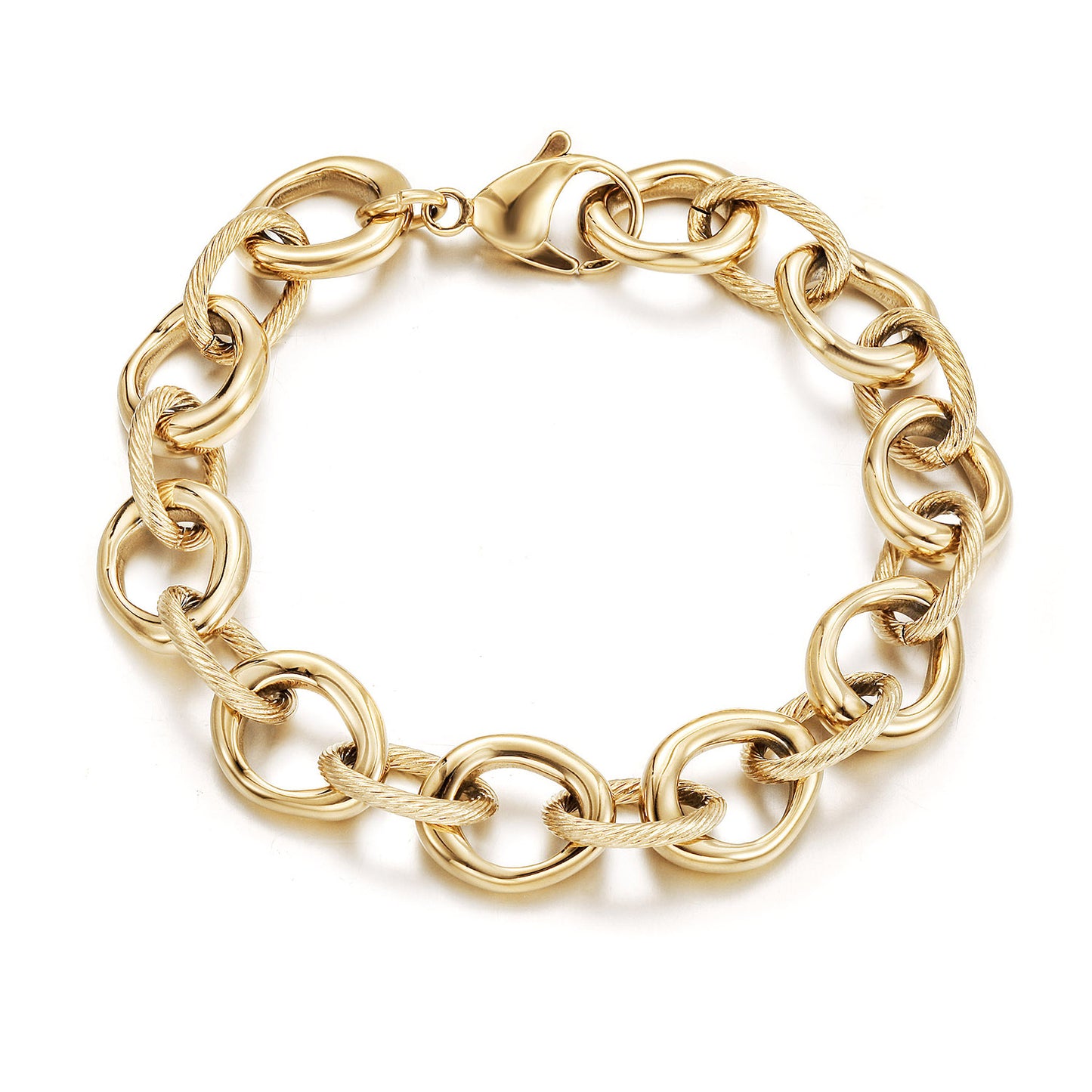 Golden circular bracelet-NSB1941STGC-8