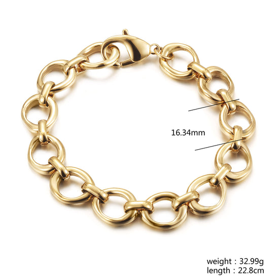 Circular interlocking bracelet-NSB1943STGC-8