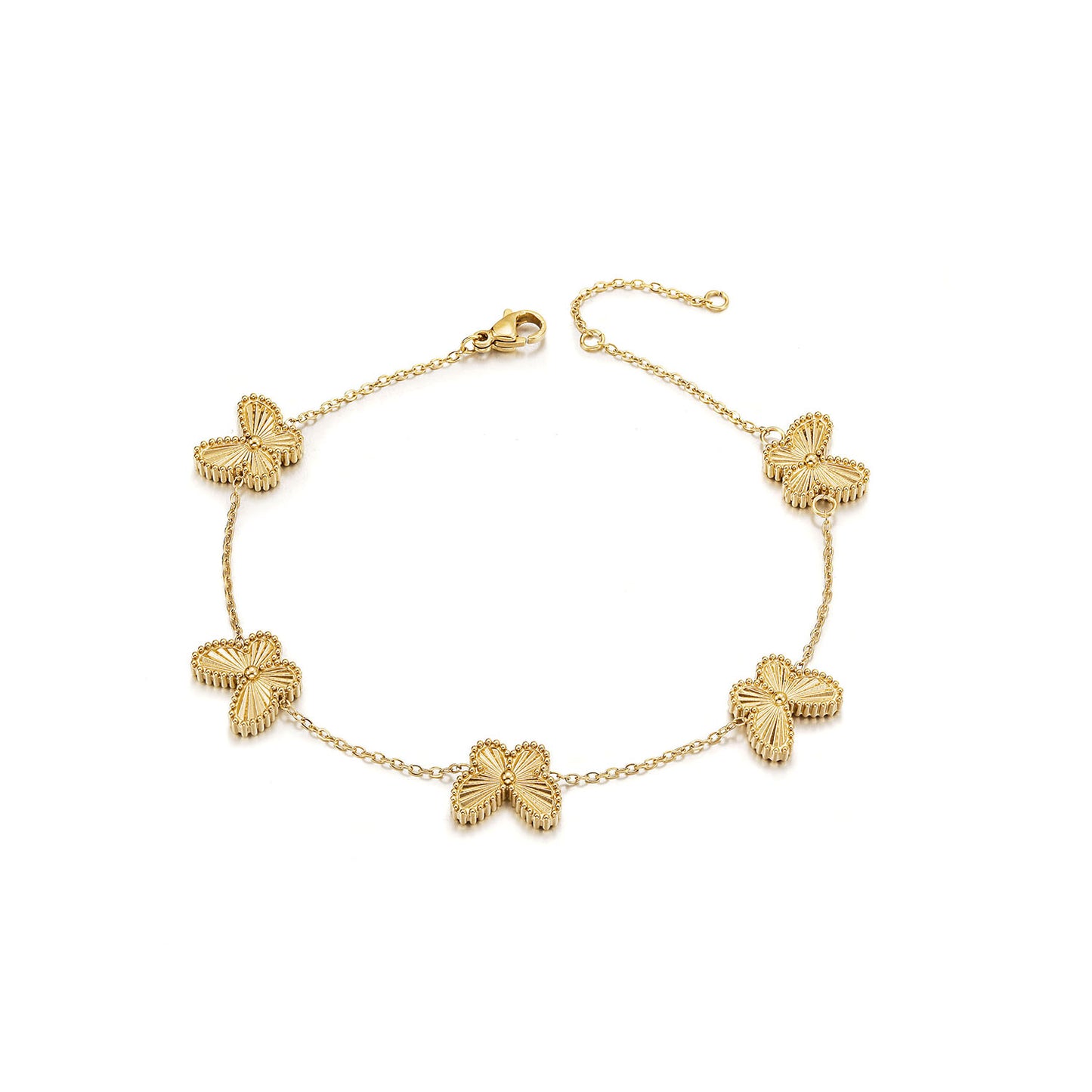 Vintage Gold Butterfly Charm Bracelet