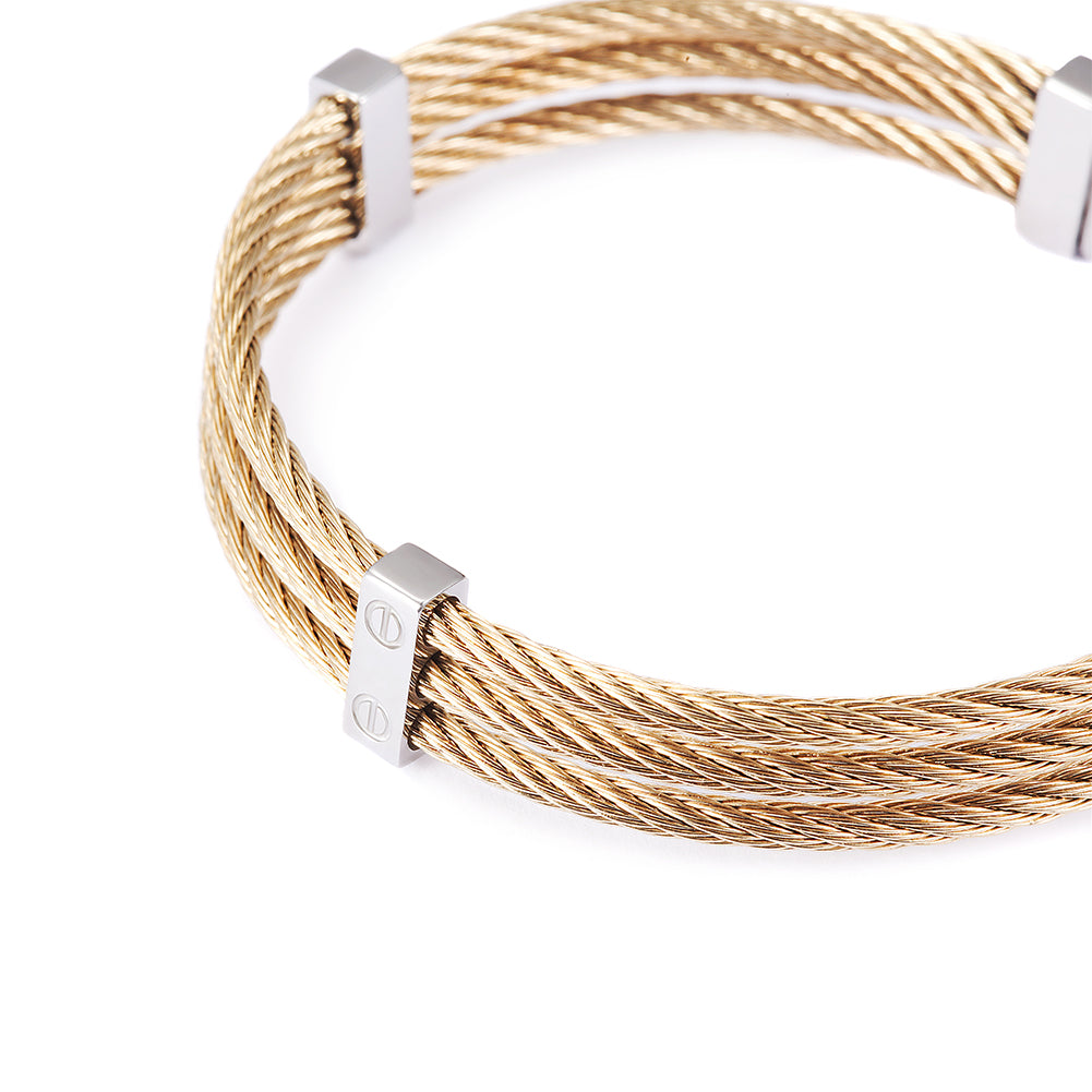 Three layer cable bracelet-NSB778ST