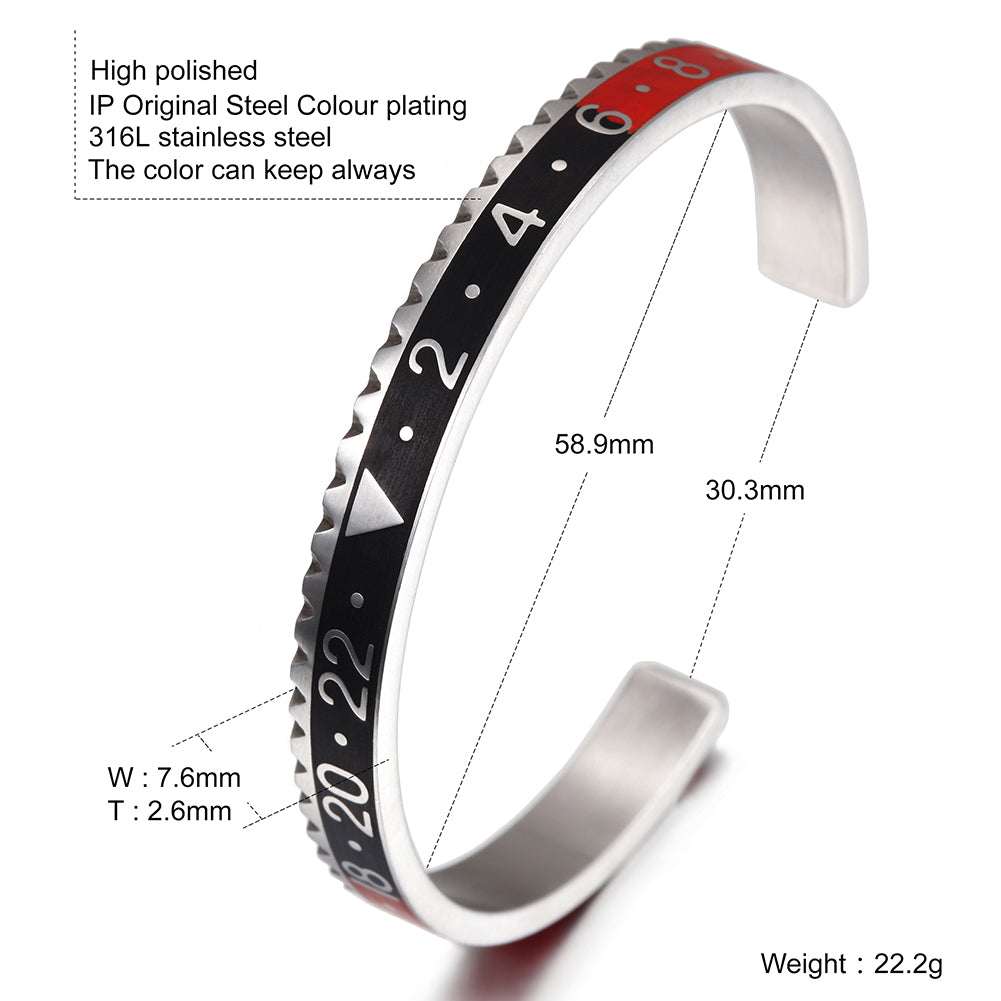 Stainless steel digital bracelet-NSB930STWG