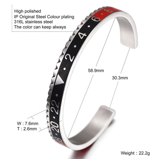 Stainless steel digital bracelet-NSB930STWG