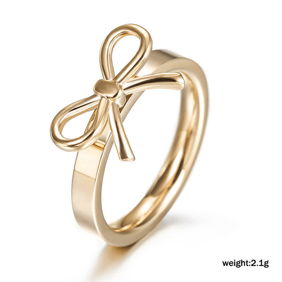 Stainless steel bow ring-NSR143ST