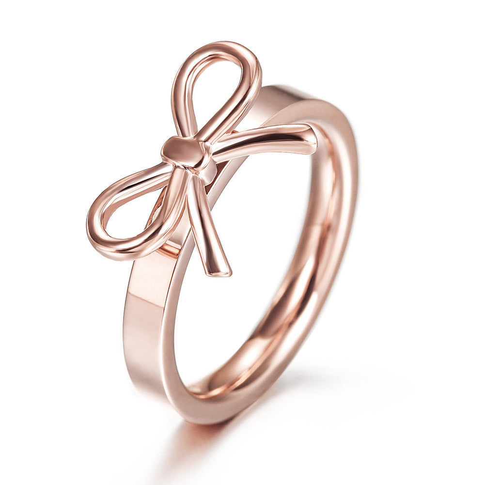 Stainless steel bow ring-NSR143ST