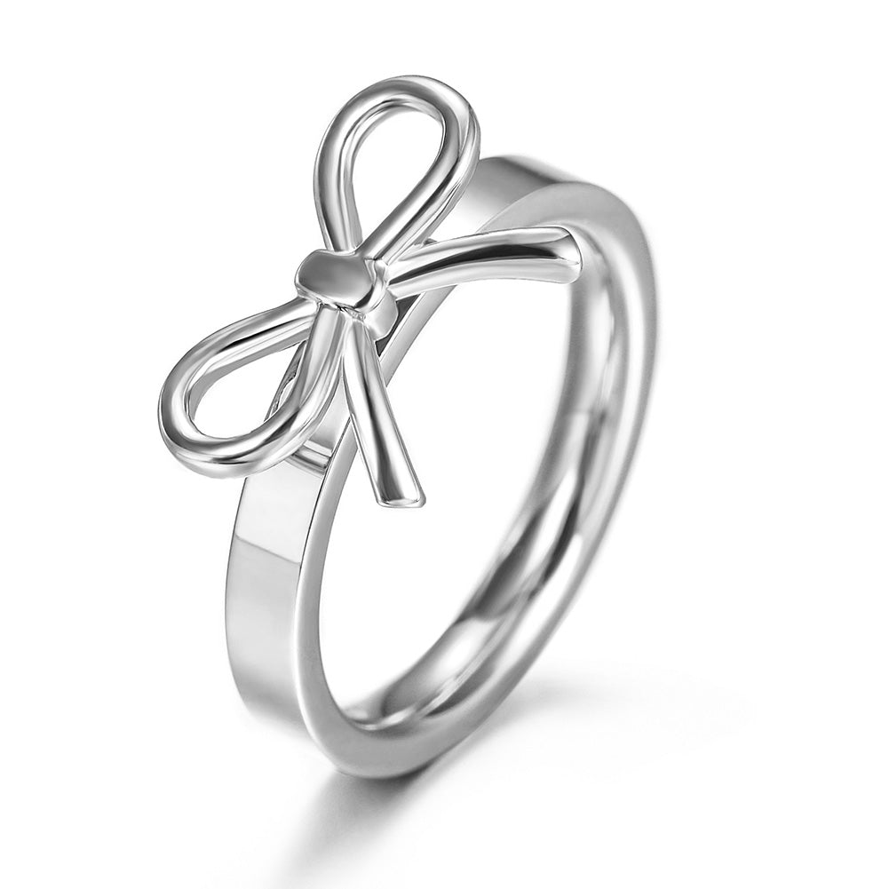 Stainless steel bow ring-NSR143ST