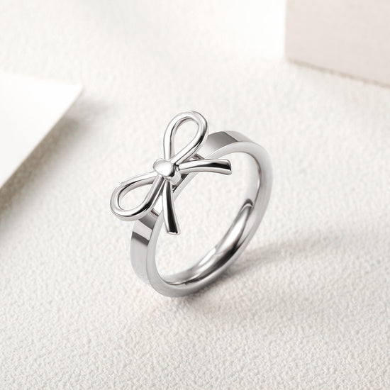 Stainless steel bow ring-NSR143ST