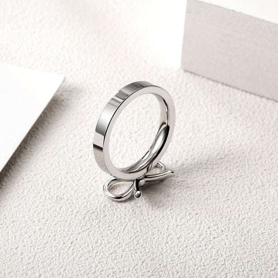 Stainless steel bow ring-NSR143ST