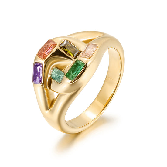 Colored gemstone ring-NSR177STGCZD