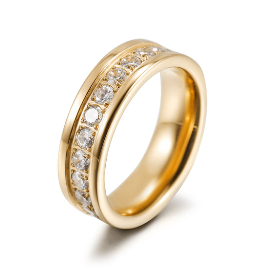 Gold body full of diamonds ring-NSR193STGCZD