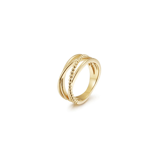 Golden Creative Hollow Ring-NSR234STGC