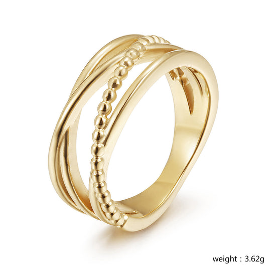 Golden Creative Hollow Ring-NSR234STGC