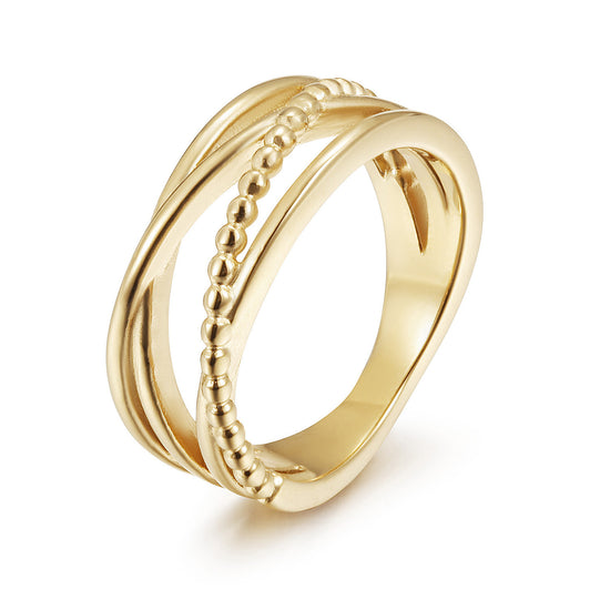 Golden Creative Hollow Ring-NSR234STGC