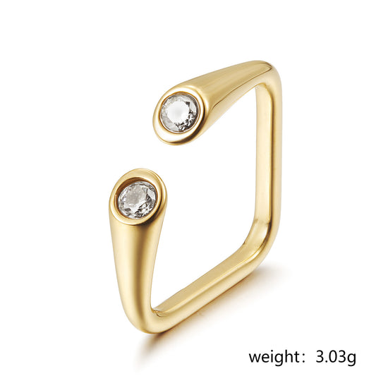 Creative Square Zircon Ring-NSR241STGC