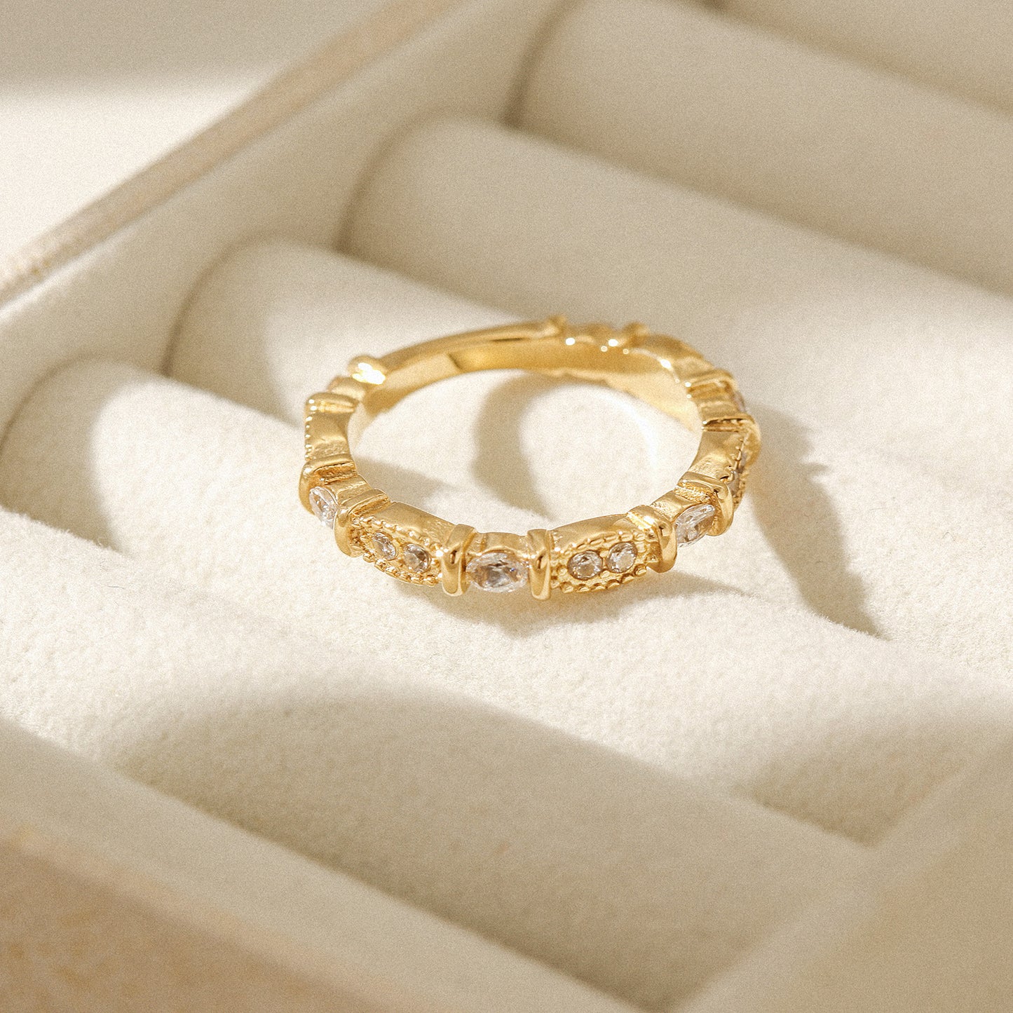 Golden Diamond Ring-NSR249STGCZD