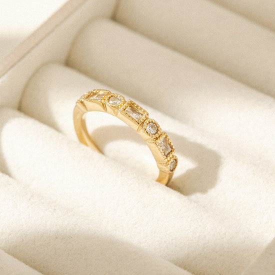 Golden zircon ring-NSR250STGCZD