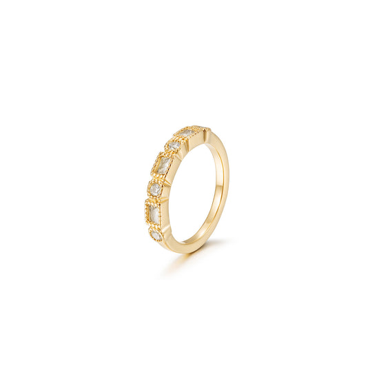 Golden zircon ring-NSR250STGCZD