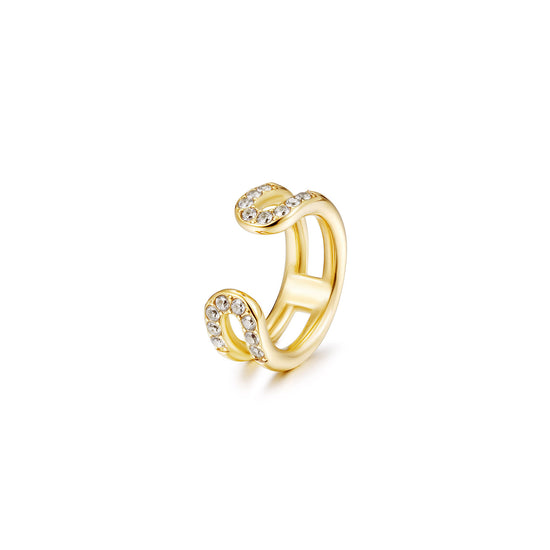 C-shaped hollow full diamond ring-NSR255STGCZD