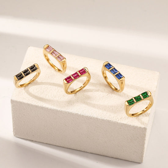 Creative colored gemstone ring-NSR264STGCBKZD